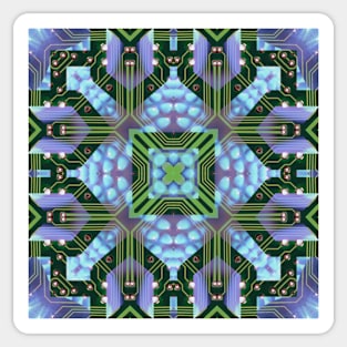 Circuitboard fire Kaleidoscope Pattern (Seamless) 16 Sticker